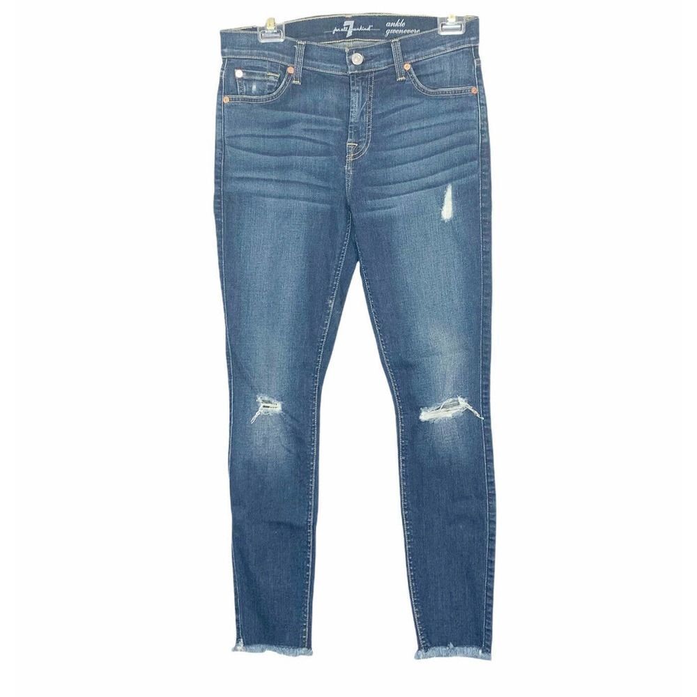 7 For All Mankind Raw Hem Gwenevere Ankle Jeans - Picture 3 of 10
